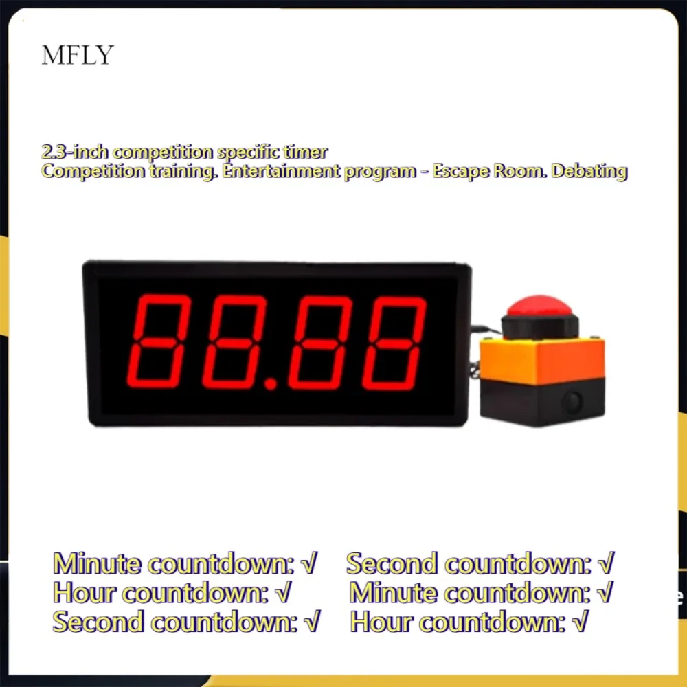 Digital Display Competition Timer Countdown Stopwatch Counter 2.3 Inch 4-Digit Training Speech Timing Equipment + Remote Control