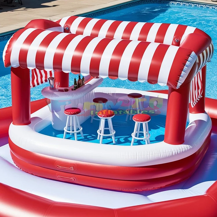 Backyard pvc luxury water family parties party leisure drinking swimming floating inflatable pool bar