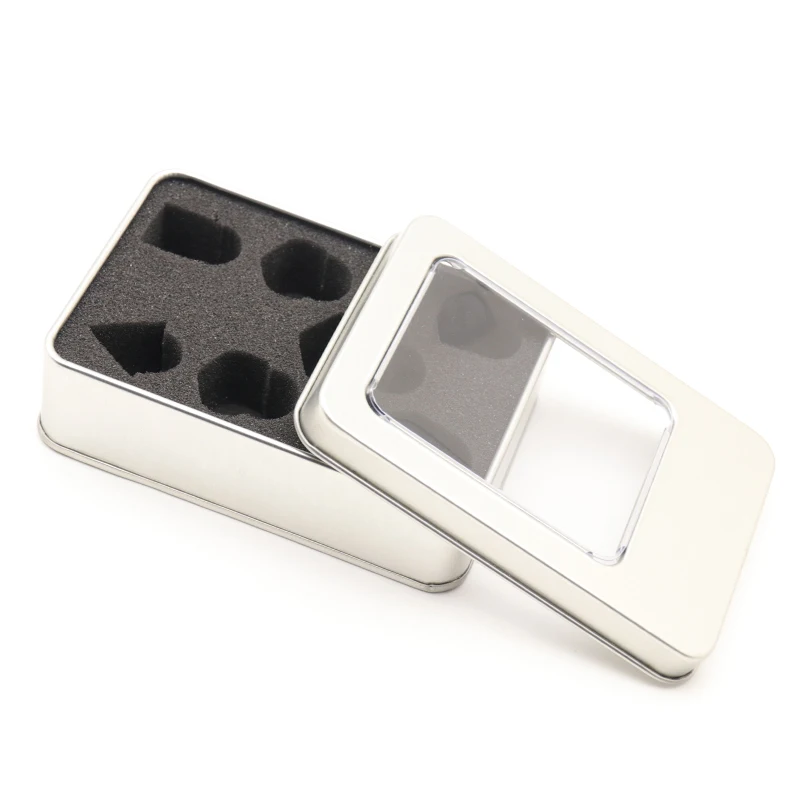

7pcs Dice Metal Box Standard Size ZHOORQI Dice Metal Box D4 D6 D8 D10 D% D12 D20 Set Metal Box