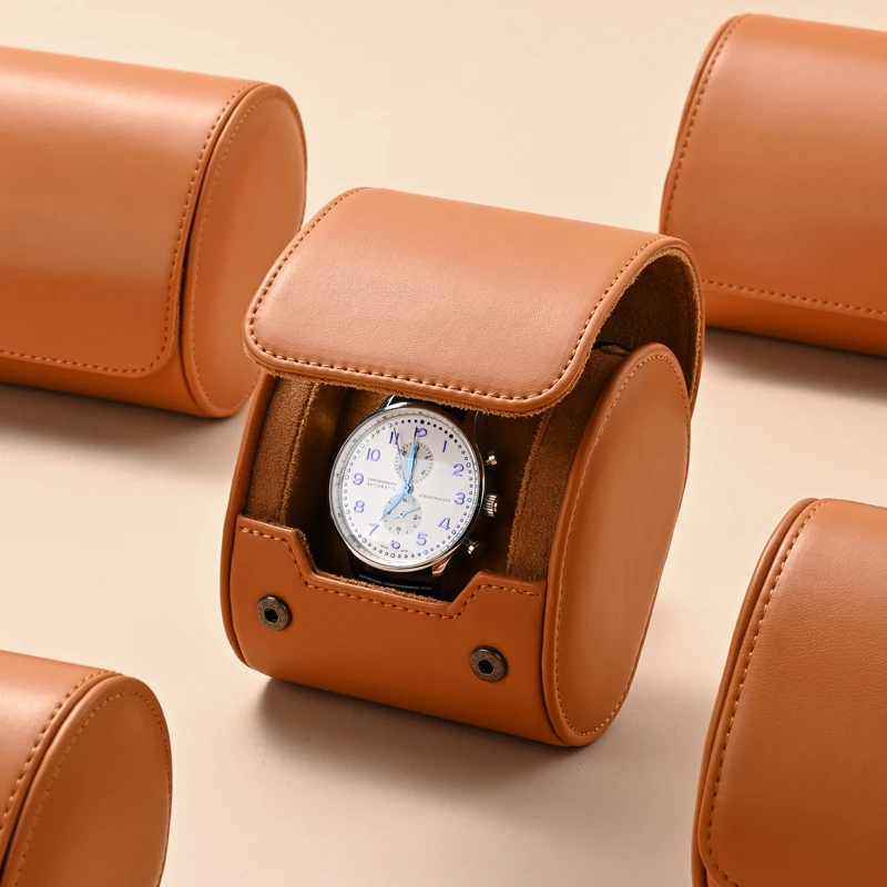Oirlv Portable Jewelry Box Jewelry Organizer Roll 1 2 3 slot Watch Storage Box With Pillow Wristwatch Bag Gift Box Watch Case image 5