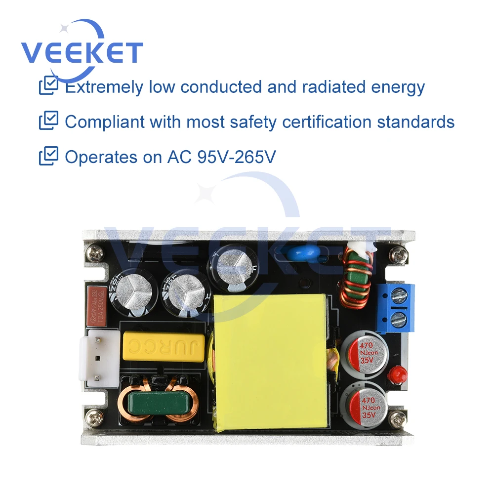 AC 95-265V to DC 24V4A 12V8A 100W Gallium Nitride Buck Converter High Power Switch Module Power Supply For Industrial Equipment