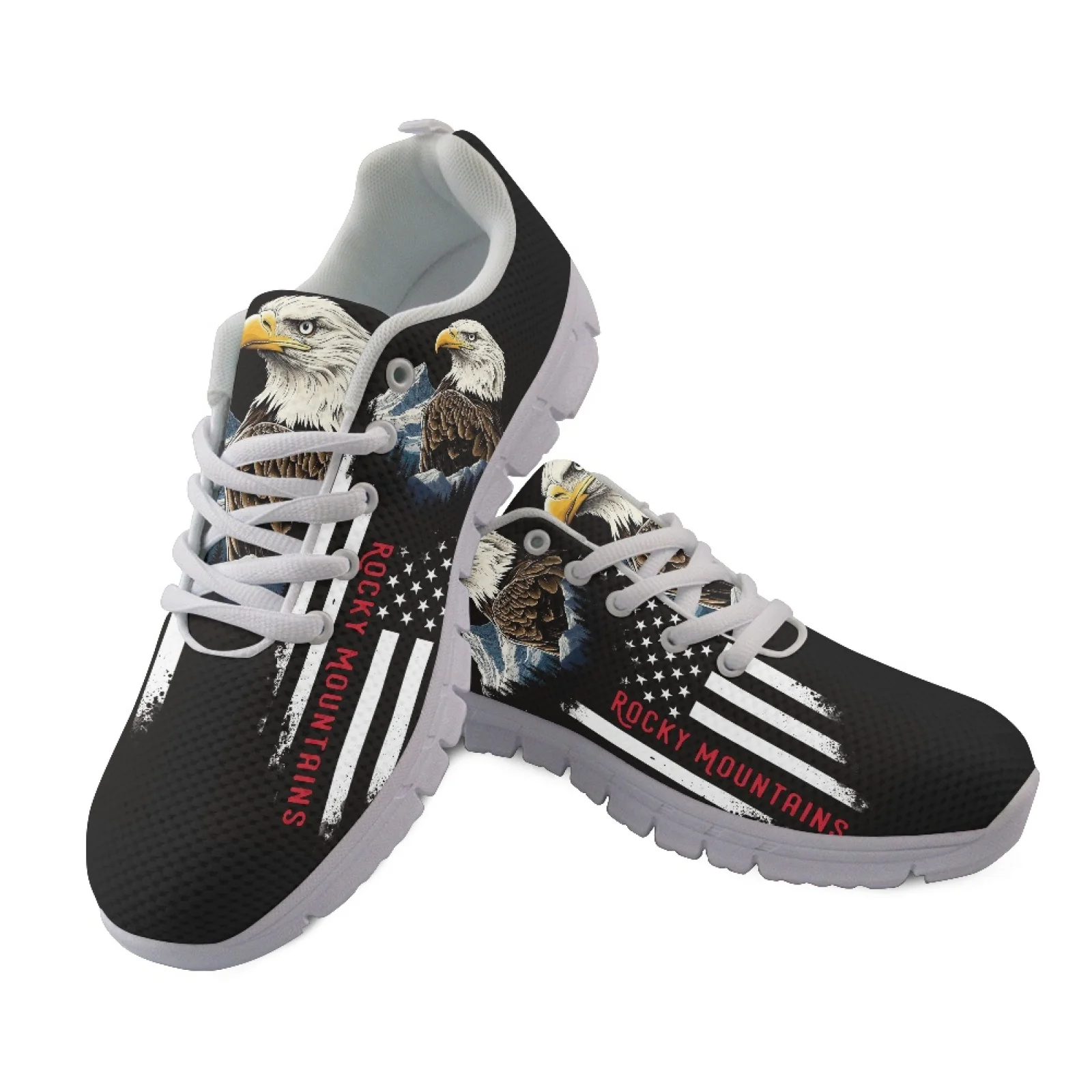Coloranimal Mexican Eagle Print Mens Athletic Trainers Lightweight Lace Up Women Running Walking Shoes for Travel
