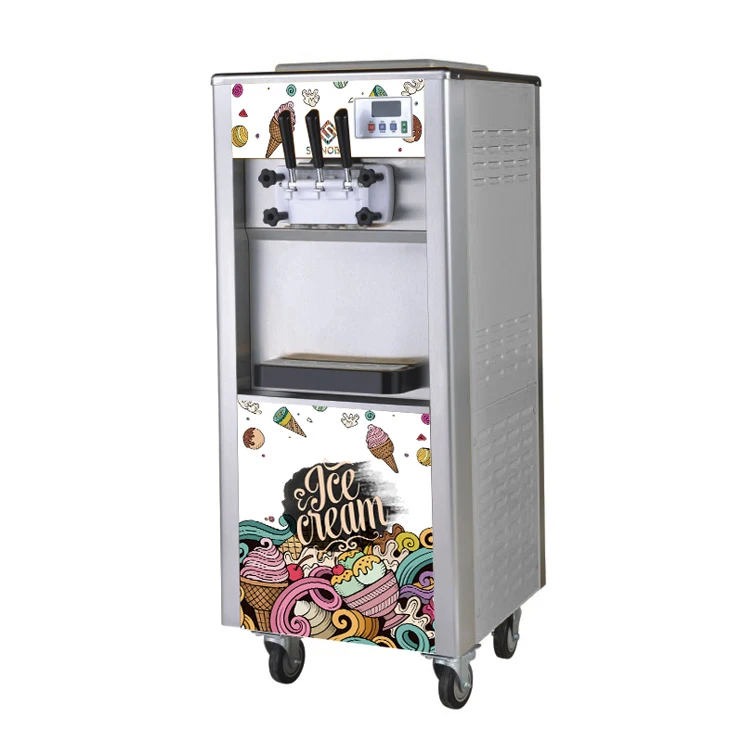 

Commercial floor standing three flavors soft serve ice cream machine