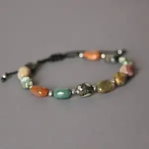 Ocean Jasper Crystal Pisces Gift Stacking Hand Ocean Jasper Jewelry Natural Stone Bracelet view 5