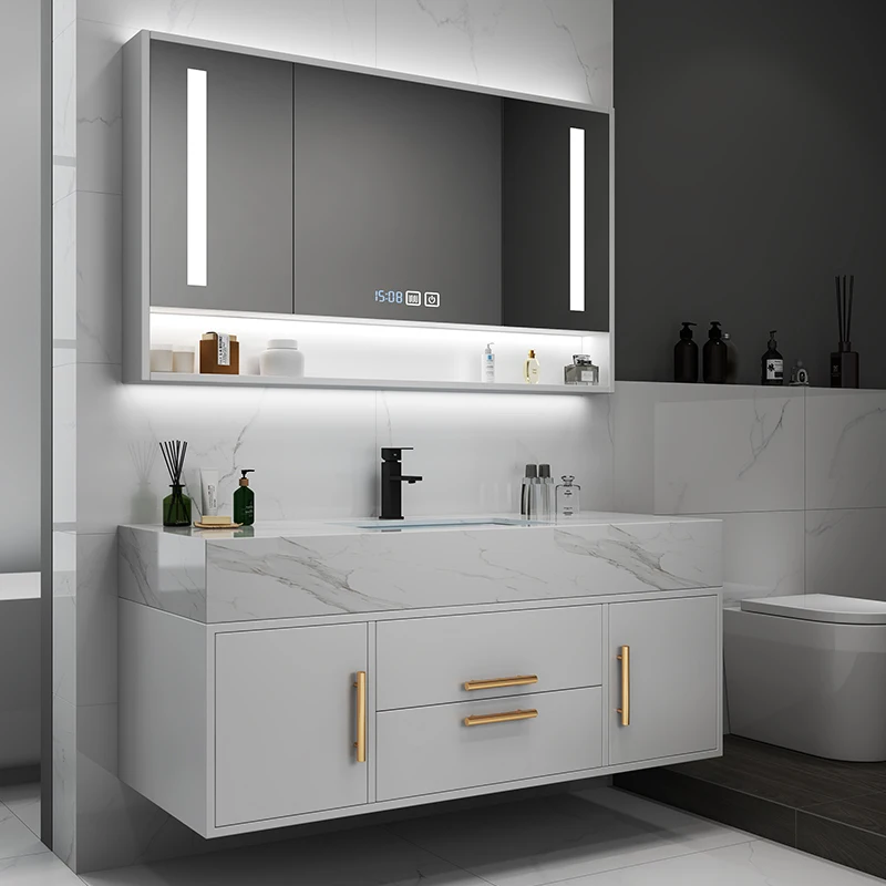 Luxury Tool Mirror Bathroom Cabinets Drawer Slim Smart Bathroom Cabinets Corner Organizer Casa Arredo Toilet Furniture YX50BC