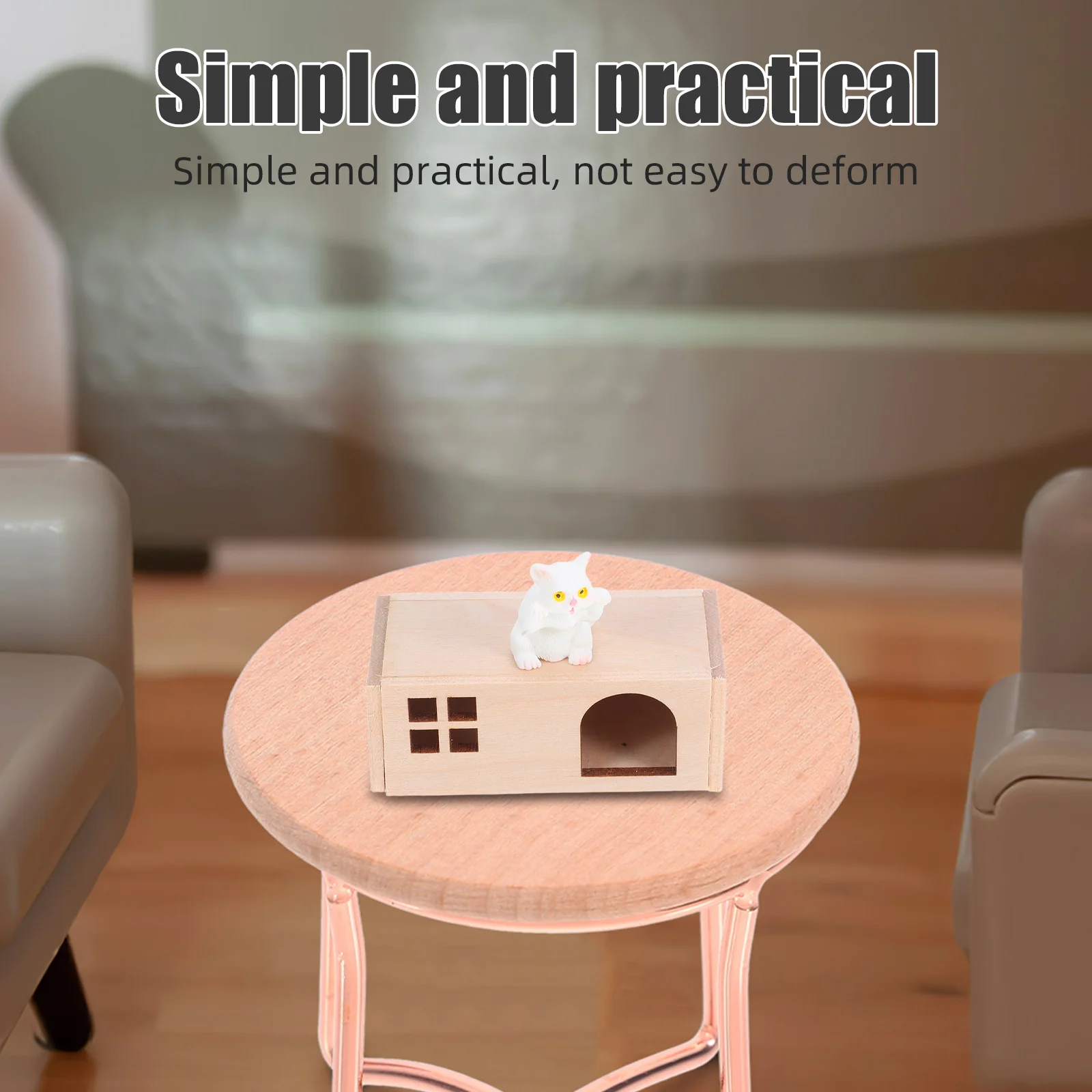 

1 комплект, аксессуары для дома для домашних животных, миниатюрные фигурки собак и кошек из реалистичной смолы, масштаб 1:12, деревянный игровой набор с животными, украшение для кукольного домика