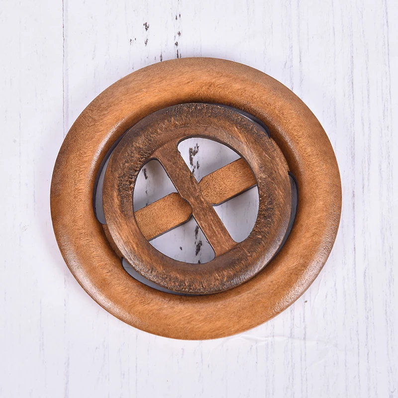 Round Shape Garniture Handmade Wooden Crafts Belt Buckle Ring Wood Clothes Accessories Sewing Children DIY 50-80mm