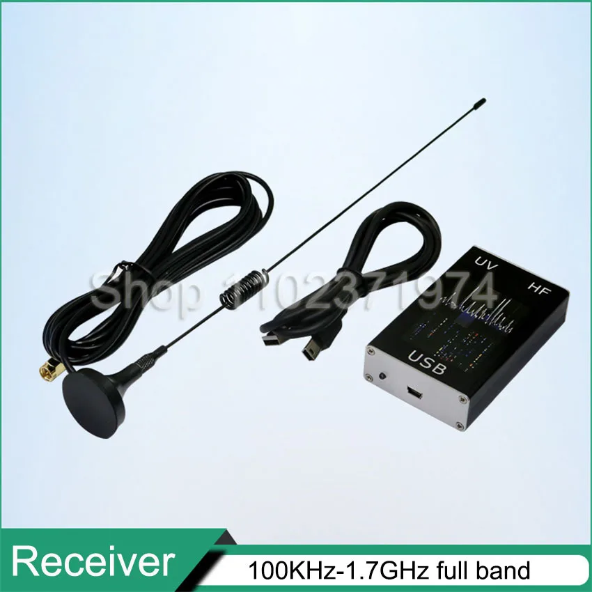 100KHz-1.7GHz Full-Band UV Receiver Radio USB U/V Antenna HF FM AM Receiver Antenna Mini USB Receiver