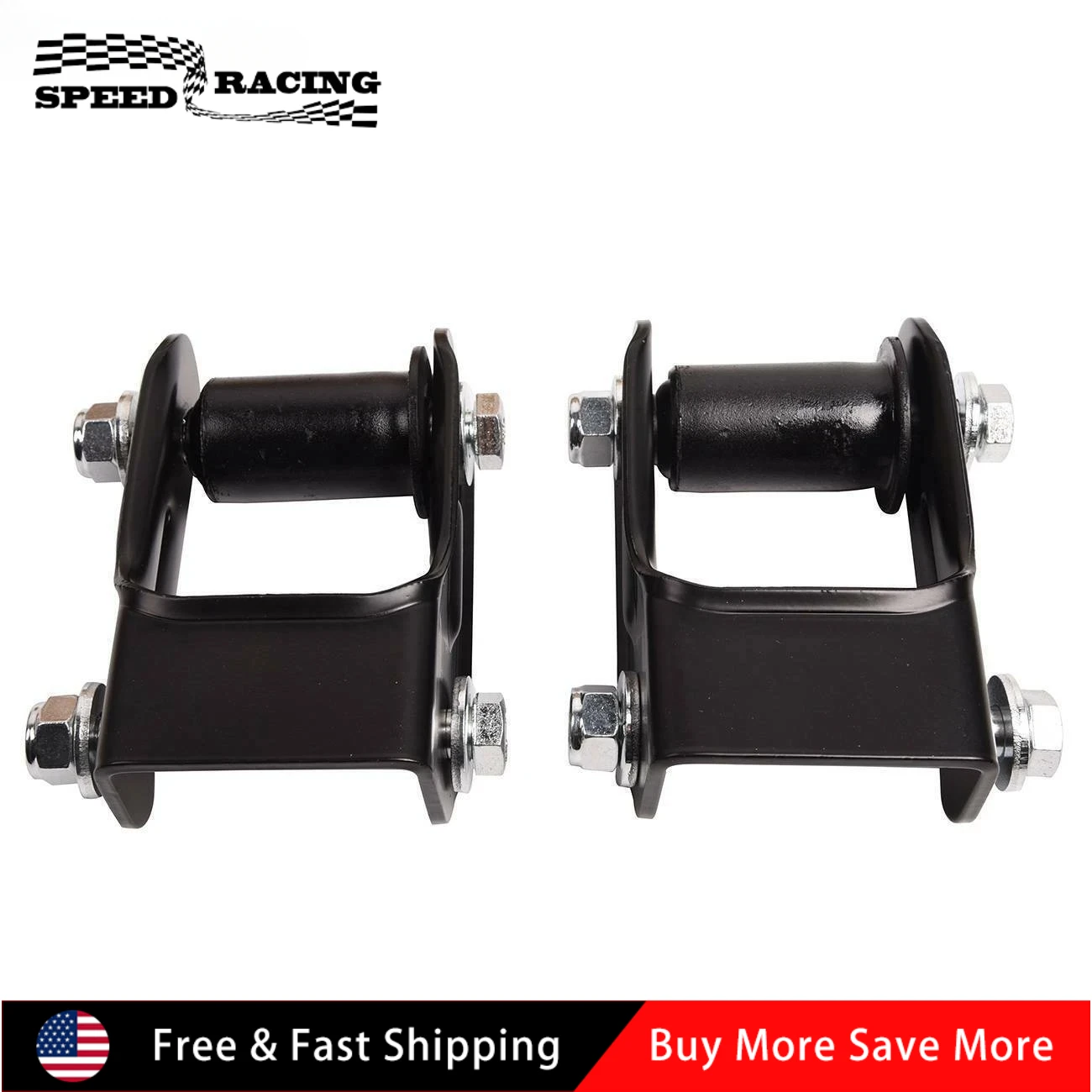 

K150382 M1755 722-028 New Pair Rear LH & RH Leaf Spring Shackle Kit for 1994-2001 GMC Jimmy S15 1994 Blazer S10 EM-1017