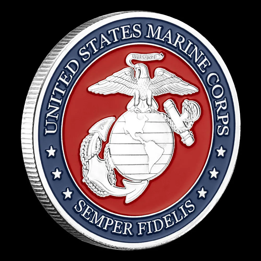 US Navy Marine Corps Challenge Coins Retired Military Semper Fidelis Commemorative Coin Collection Collect