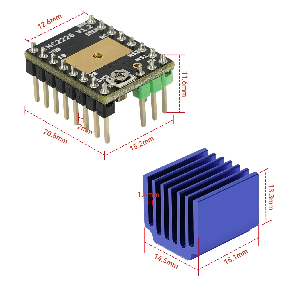 Makerbase MKS TMC2226 2226 sterownik silnika krokowego StepStick części drukarki 3d 2.5A UART ultra cichy VS TMC2209 TMC2208 — zdjęcie produktu 3