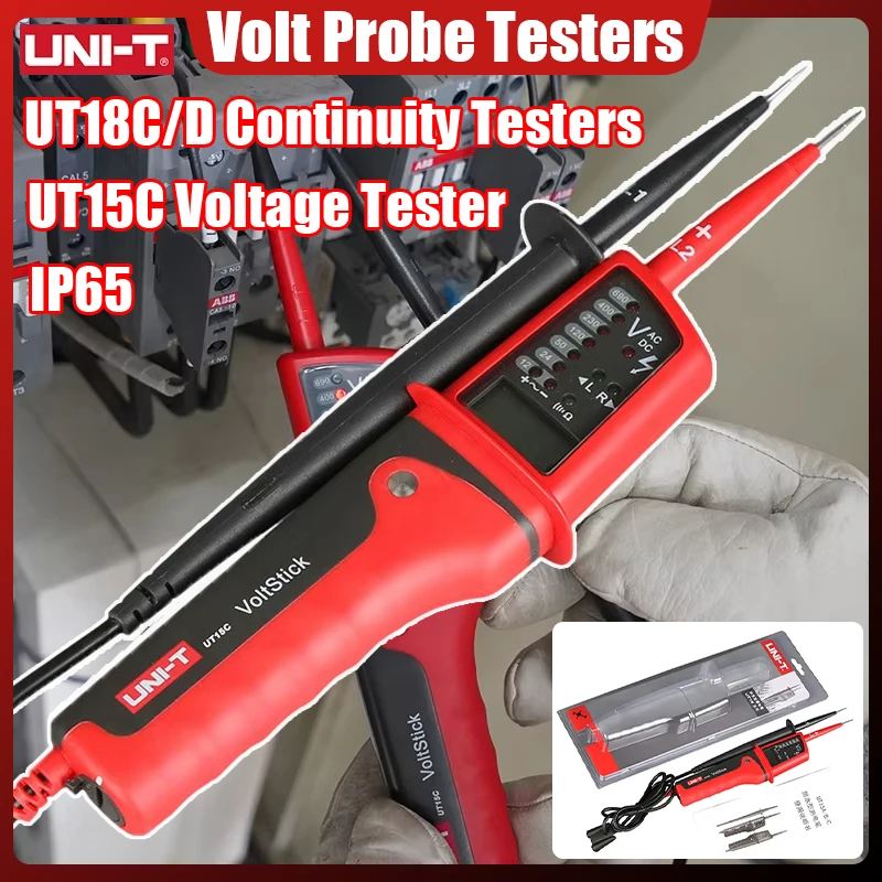UNI-T детектор напряжения UT15C UT18C UT18D цифровой вольтметр 3-фазный мультиметр непрерывности последовательности тестер напряжения зонды