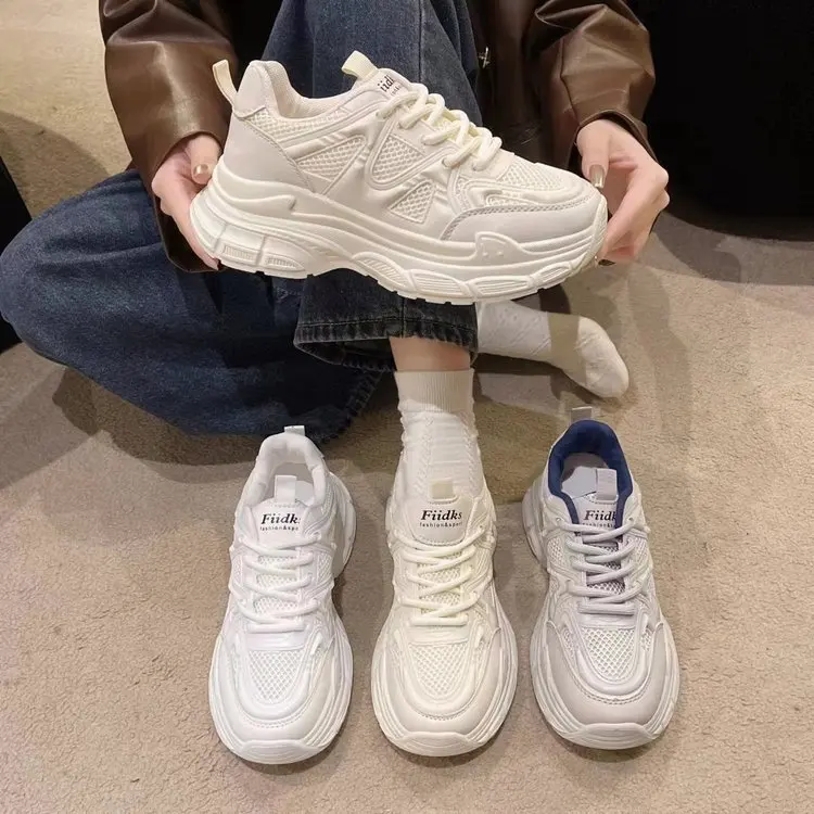 

Women's Dad Shoes Spring Summer New Breathable Mesh Thick Bottom Casual Sports Shoes Comfortable round Toe Rubber Outsole