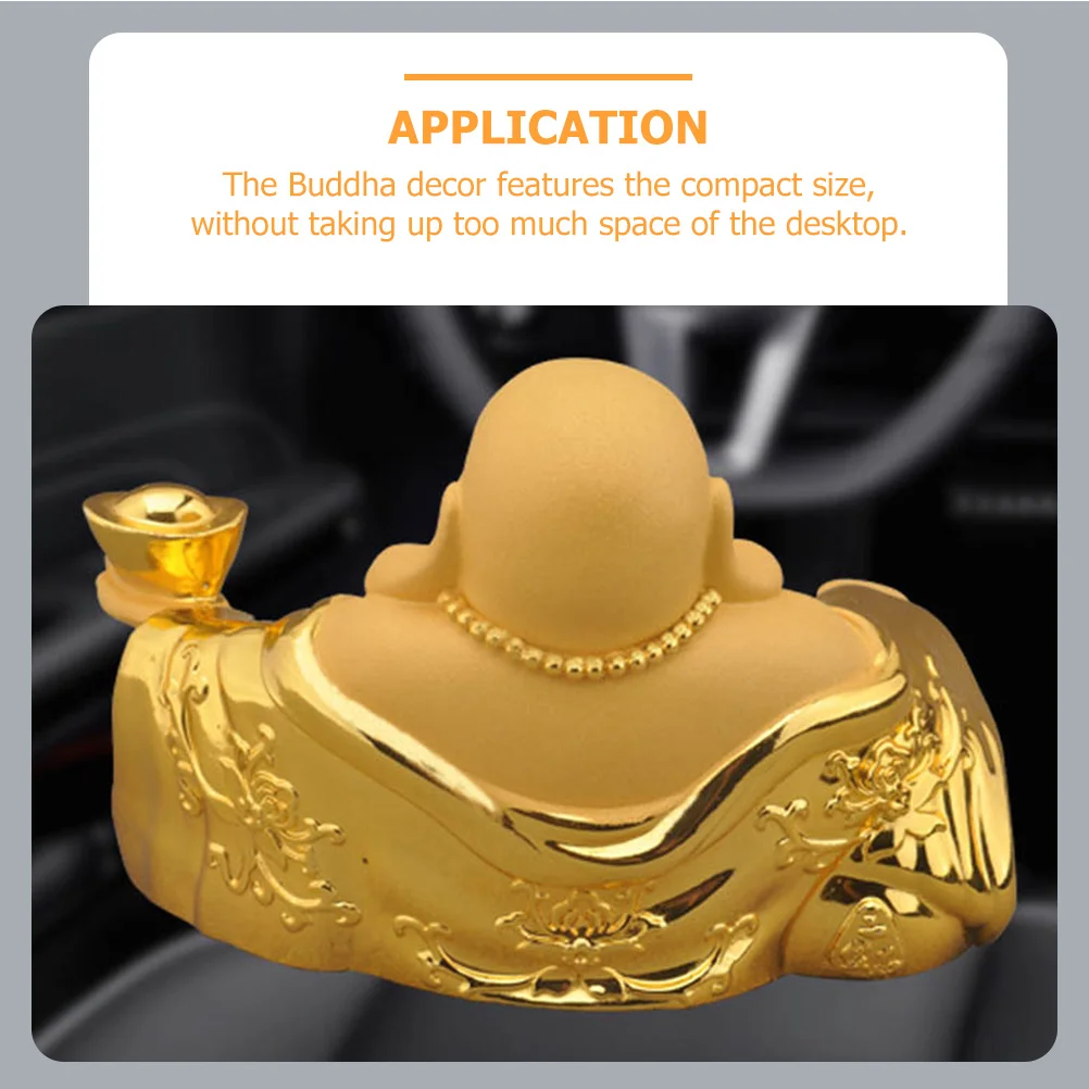 

Resin Laughing Buddha Statue Exquisite Workmanship Desktop Decoration Smooth Chinese Style Buddha Ornament