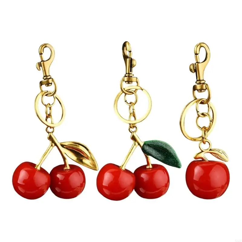 

Fashionable Cherry Shaped Keychain Adorable Cherry Fashion Key Chain Stylish Keyrings Jewelry for Car Keys or Bags