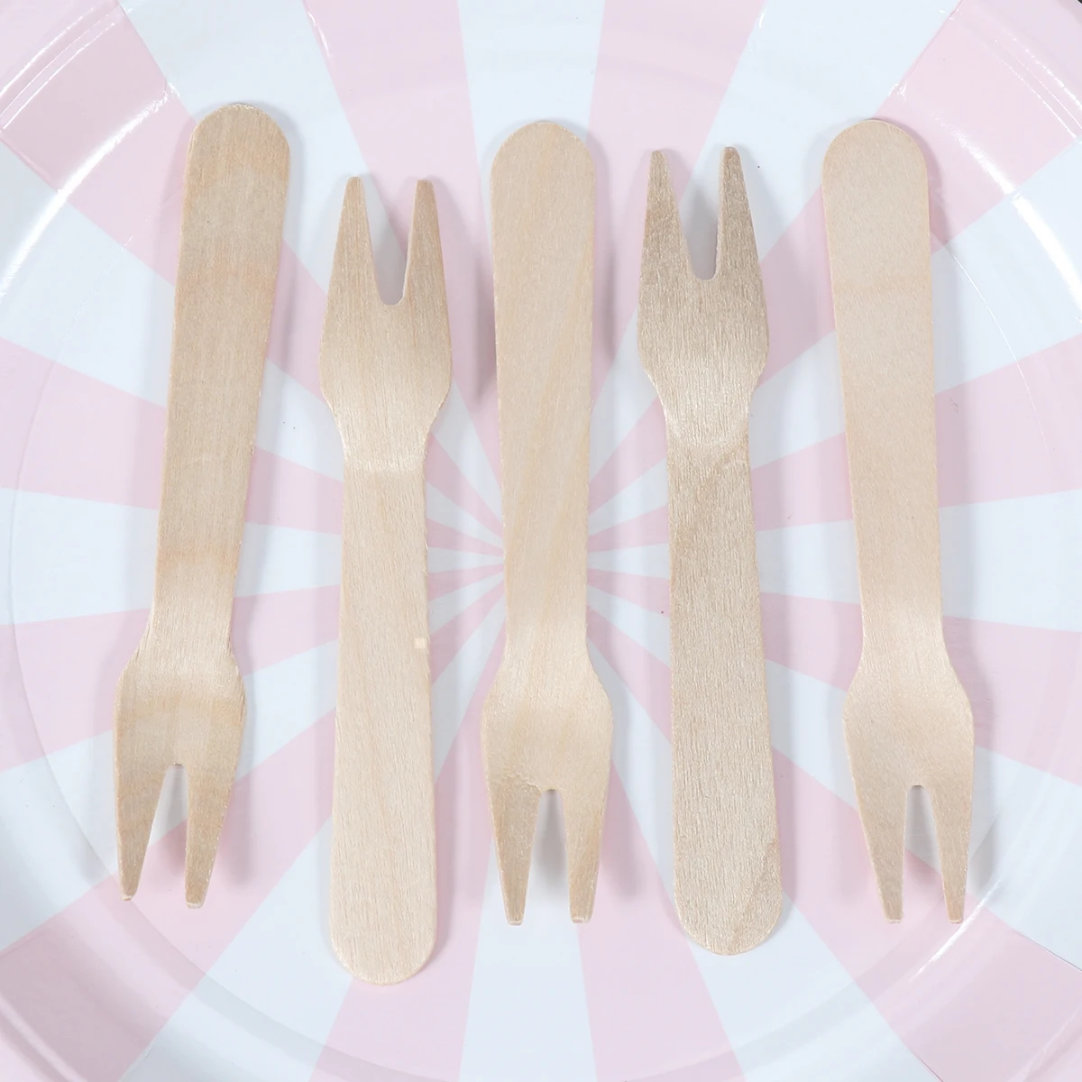 

100pcs Wooden Cake Fork Eco-Friendly Durable White Birch Food Fork Set For Picnic Wedding Party Hotel Restaurant Use Disposable