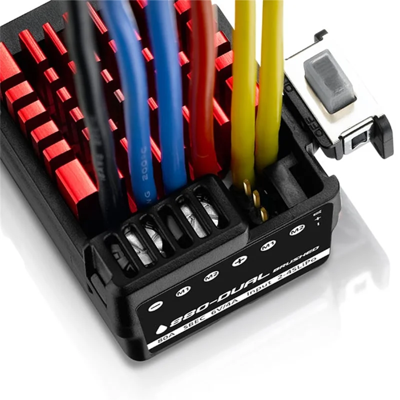 J1UL1N Waterproof ESC Speed Controller Dual Brushed 2-4S Lipo For 1/8 RC Car For Hobbywing Quicrun WP 880