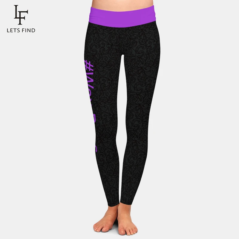 LETSFIND 2020 New High Quaility 3D # Wax Boss Print Women High Waist Legging Fashion Fitness Elastic Leggings