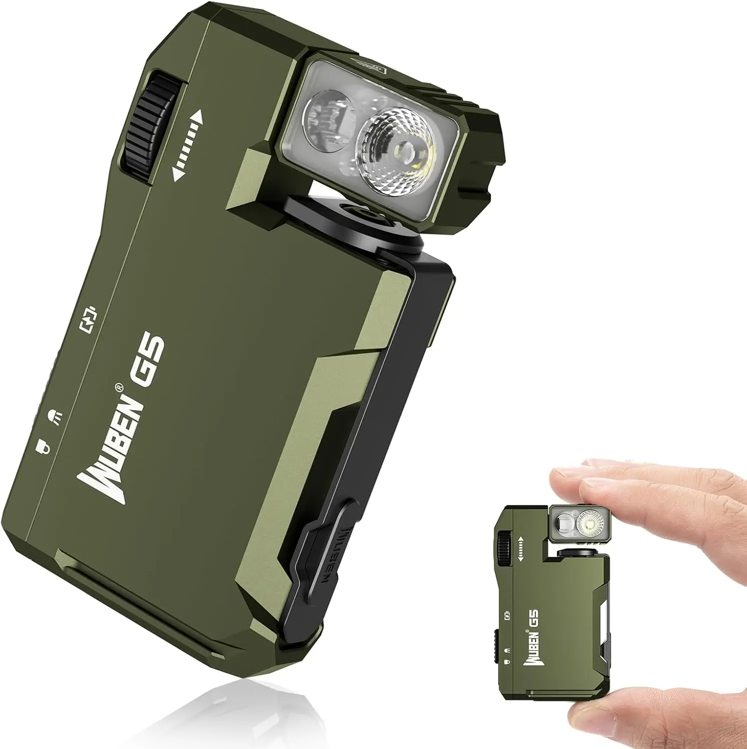WUBEN G5 Rechargeable EDC Powerful RGB Flashights, 400 Lumens Portable Flat Mini Flashlights, Magnetic Keychain Light