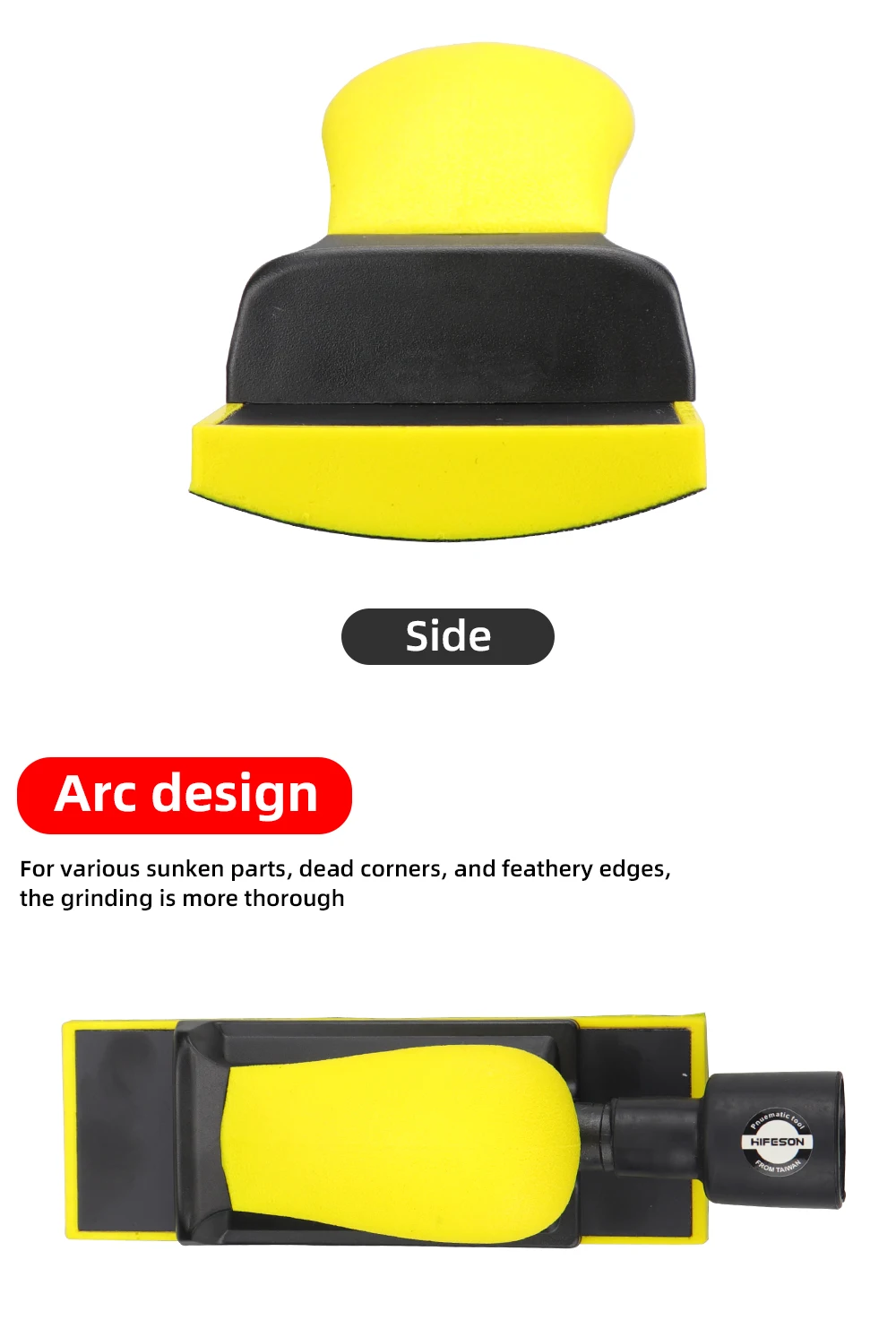 HIFESON Handheld Sander Manual Sandpaper Tool Sanding Block Dust Extraction Hand Polisher Grinding Machine For Metal Wood Work