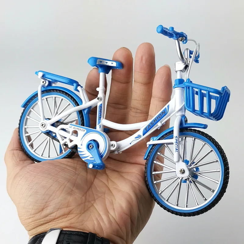 New Simulation Alloy Bicycle Model Lady Bike-Sharing Toy Car Metal Kids Toy Car Bike Girl Gift Desktop Collection Ornaments