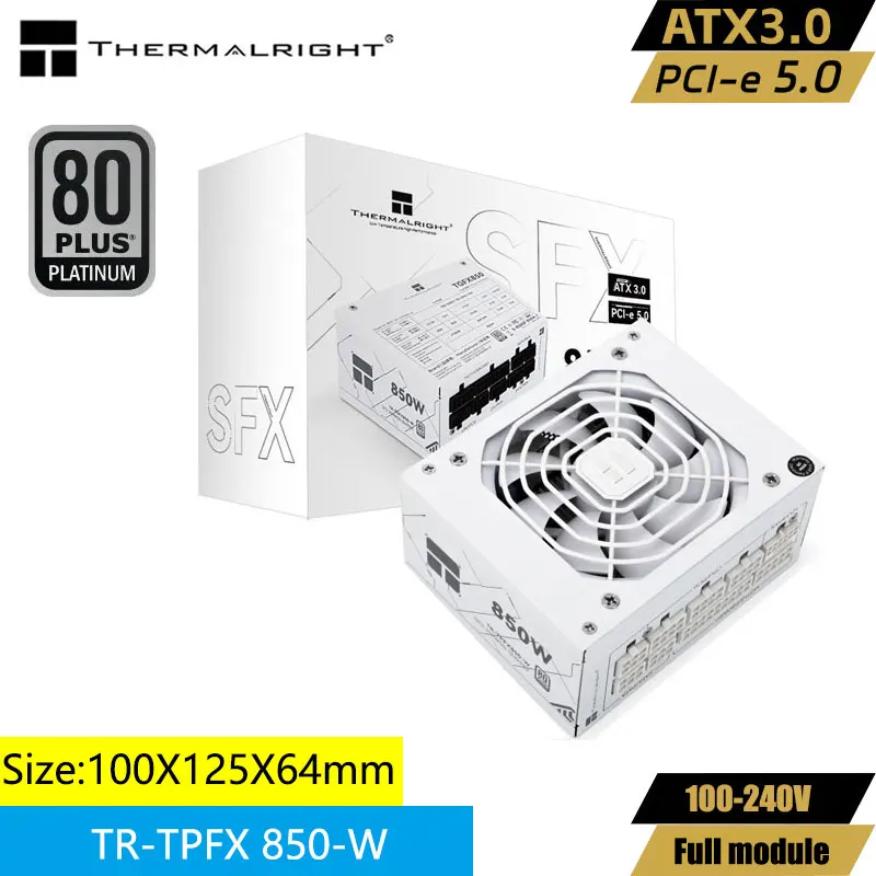 Imagem -01 - Thermalright-caixa Completa do Computador do Módulo Apoio Atx3.0 Pcie5.0 750 w 850 w Sfx Branco Platina Thermalright Tr-tpfx850