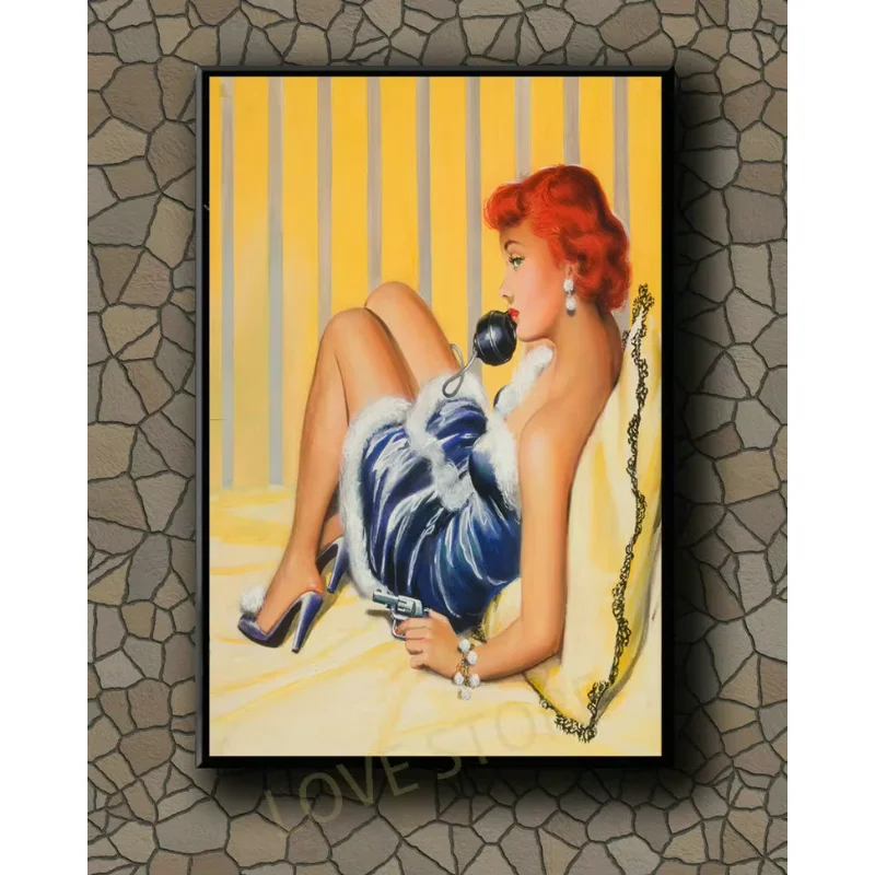 P029 Vintage Beautiful Pin-up Girl Classic Picture 139 Silk Fabric Poster Art Decor Indoor Painting Gift