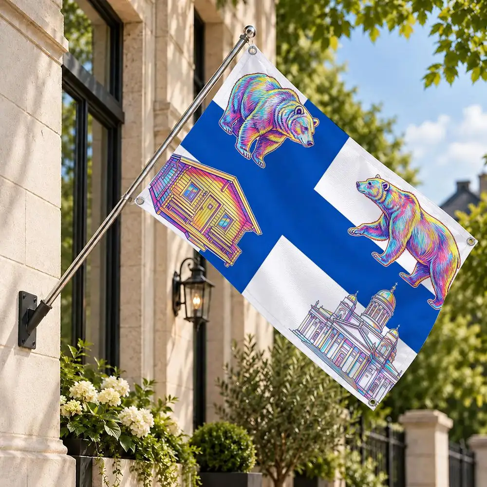 Finland Flags Decoration Garage Flags For Bedrooms Bedroom Decor Items Tapestry Flaga