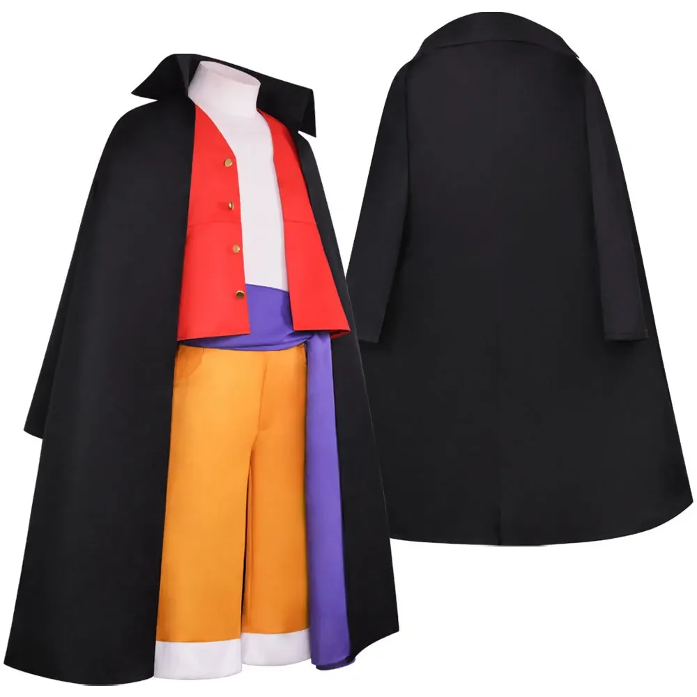 Anime Monkey D. Luffy Cosplay Wano Country Costume Trench Coat and Sorts Hat Kimono Suits Halloween Party Cartoon Uniform Suit