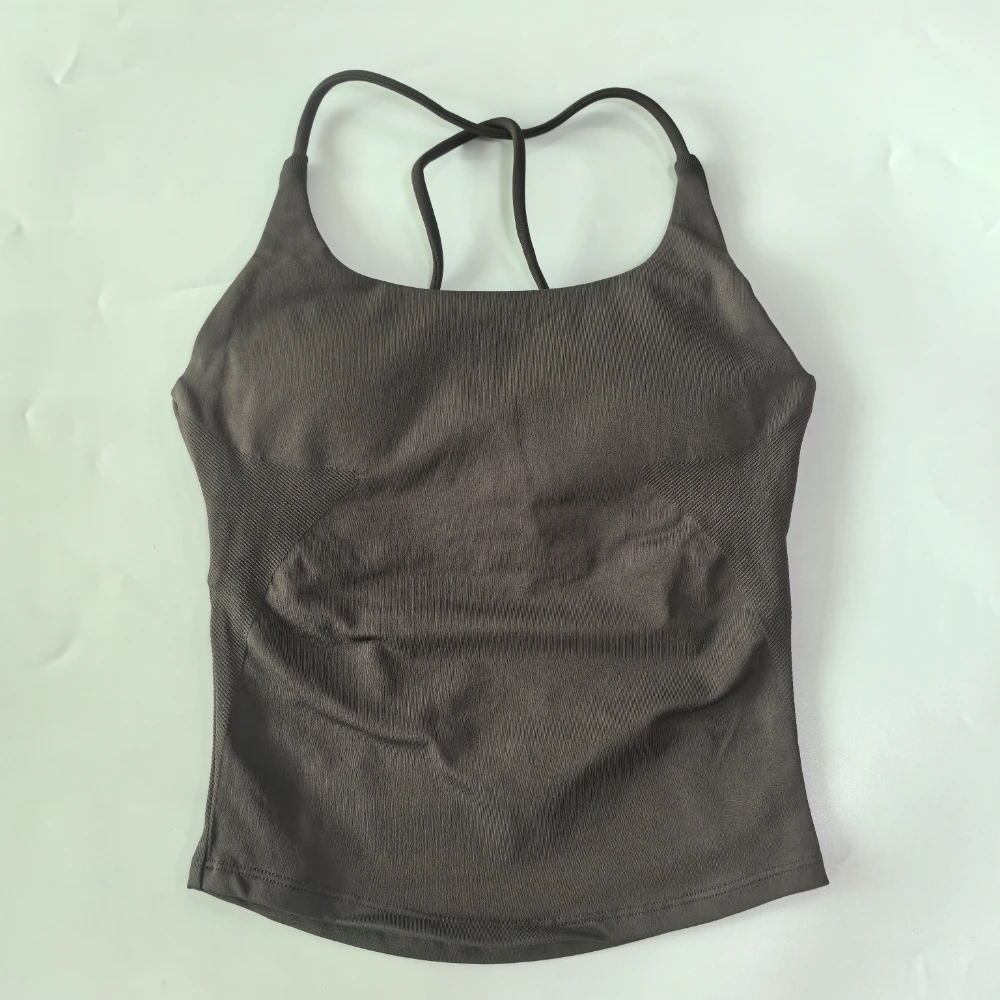 Pericic Twist Back Top Sexy Rückenfreies Gepolstertes Gym-Top Damen Yoga-Anzug Weste Eingebauter BH Activewear Atmungsaktiver Sport-BH Tanktops – Detail 15