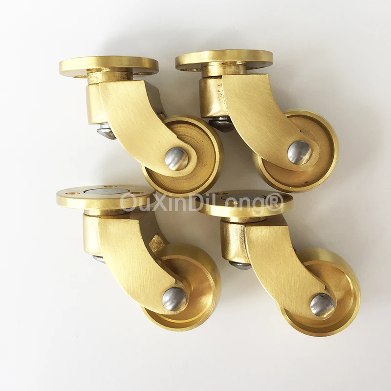 4PCS 1Inch Brass Universal Casters Coffee Table Wheels Heavy Duty Round Caster Furniture Caster Steering Wheel CD151