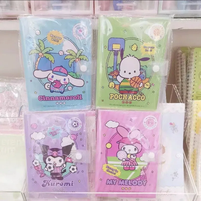 Sanrio Cinnamoroll Kuromi Anime Kawaii Student B6 Button Cover Book Cute My Melody 80 Page Notebook Notepad Gifts for Kids