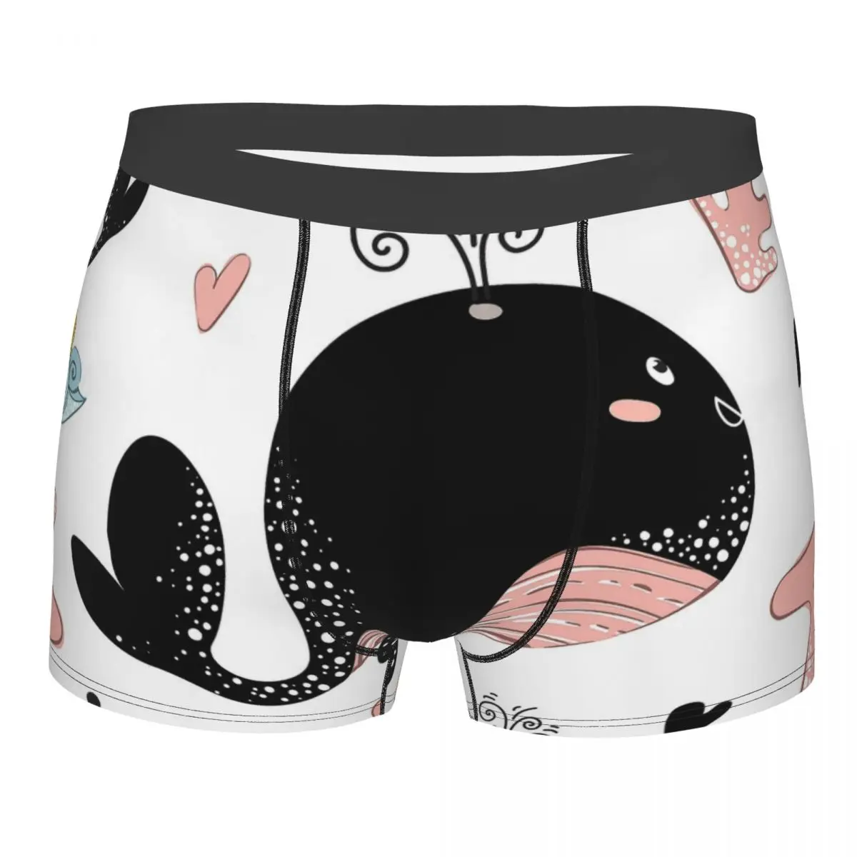 Animals of The Sea Clever Gentle Free And Happy Water Pours The Whale Underpants Homme Panties Man Underwear Ventilate Briefs