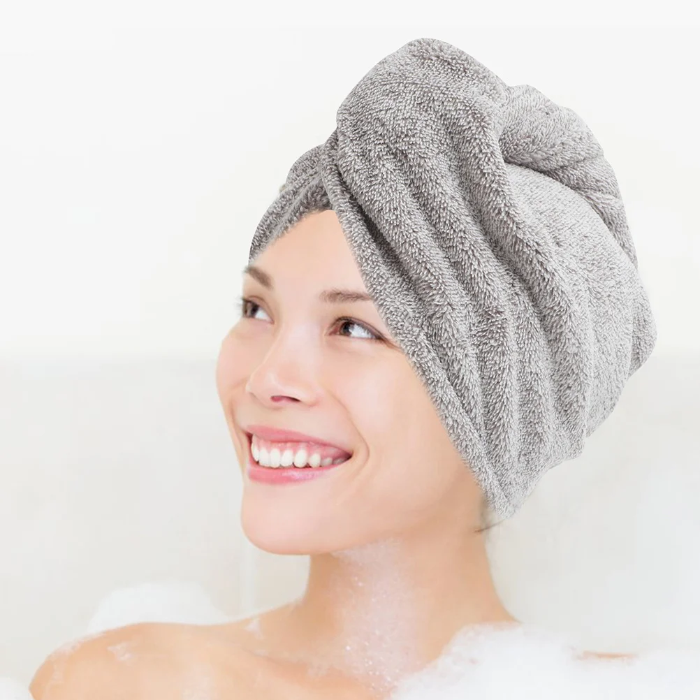 

2Pcs Coral Fleece Hair Turban Towel Fast Drying Water Absorbing Cap for Long Hair Reusable Bath Shower Essential