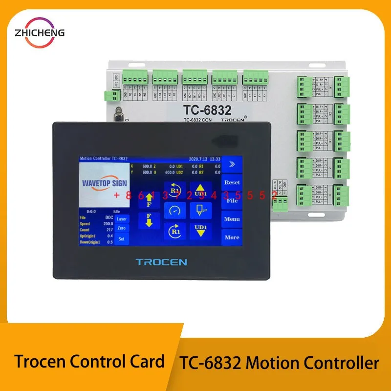 

CNC Trocen Vibrating Knife Cutting Motion Controller TC-6832 7inch Touch Screen use for CNC Vibrating Knife