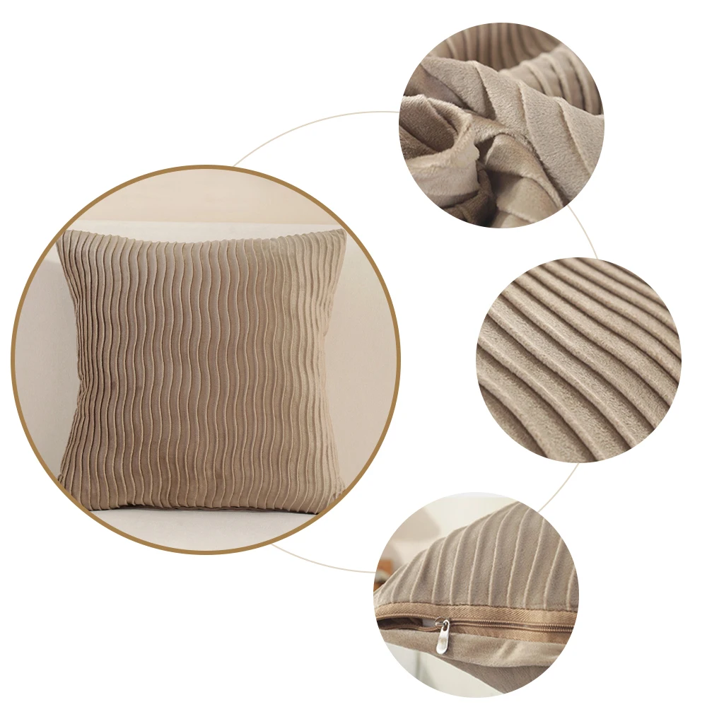 Funda de cojín con diseño de proceso plisado, cubierta de almohada decorativa para decoración del hogar, sofá, sala de estar, cojín de lujo, 45x45cm