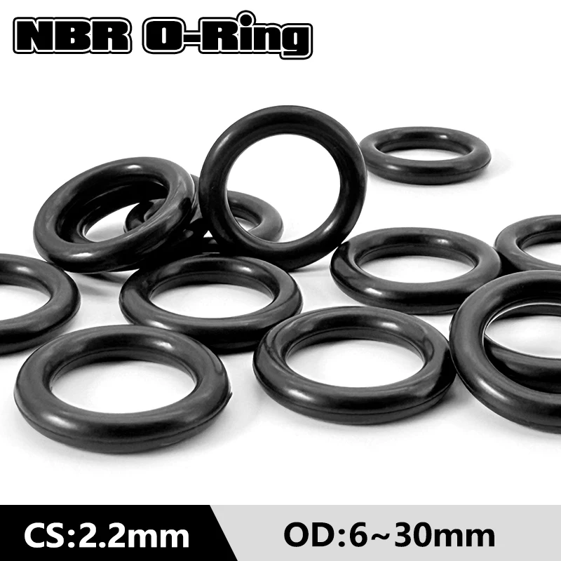 

Черное маслостойкое уплотнительное кольцо NBR толщиной 2,2 мм, 1000 шт., резиновое уплотнение круглой формы, термостойкое и несколько размеров