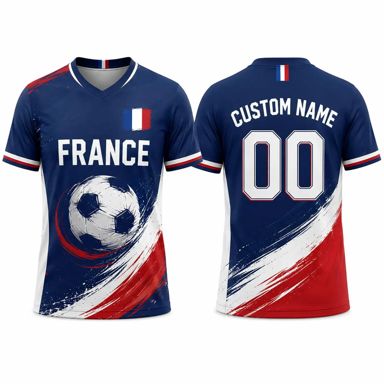 Maßgeschneidertes Frankreich Fußballtrikot für Herren und Damen mit Namen und Nummer Frankreich Trikot 2026 Fußballshirt für Spieltag-Fans – Detail 4
