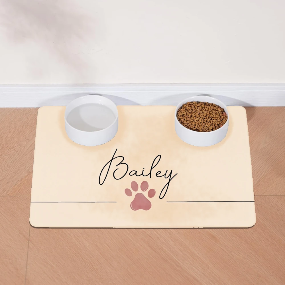 Custom Pet Food Mat Using Pet Photo Name Personalized Dog Feeding Mat Custom Cat Floor Placemat Custom Dog Bowl Mat Personalized