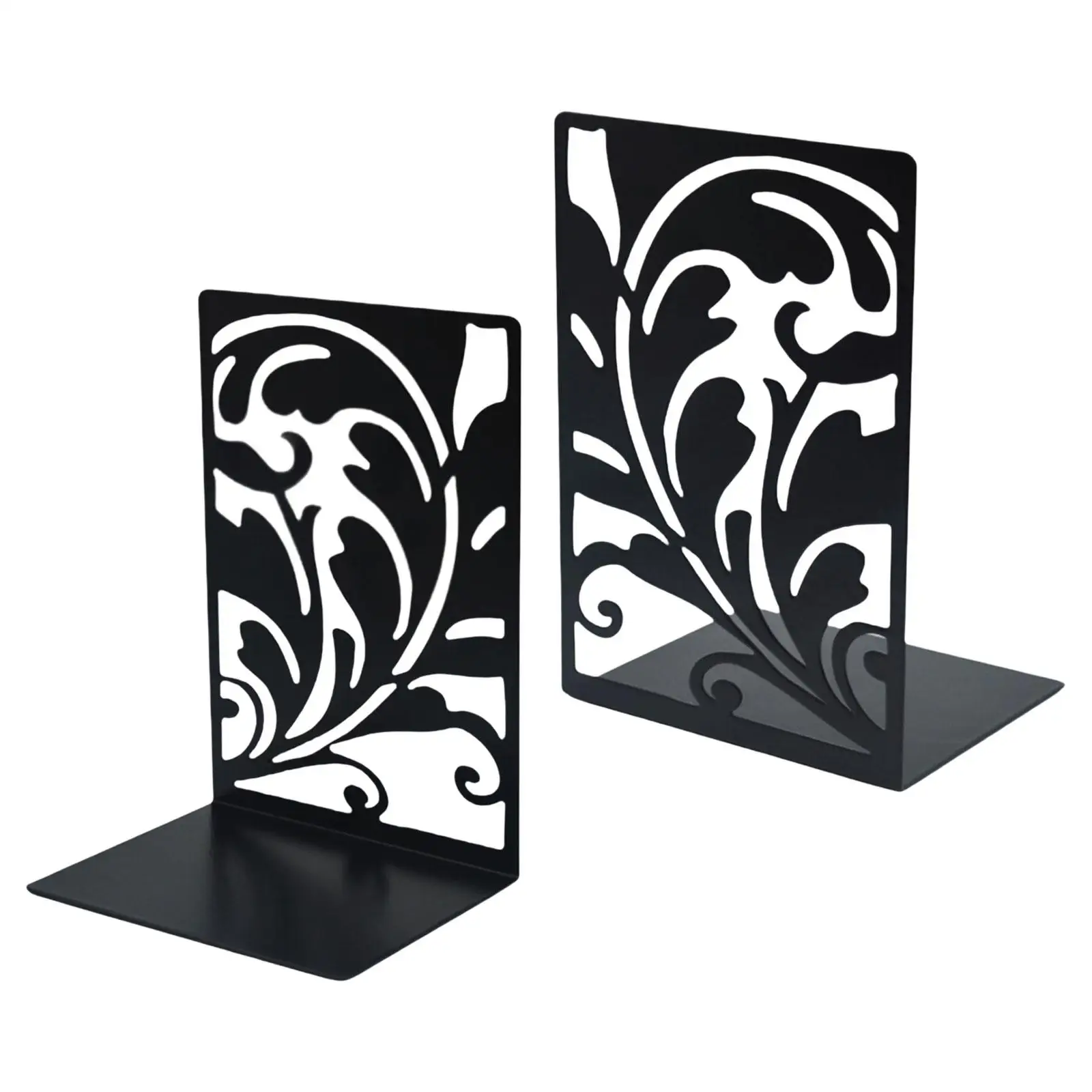 2x Bookshelf Stable Office Supplies Iron Bookend for Shelves Desk Study