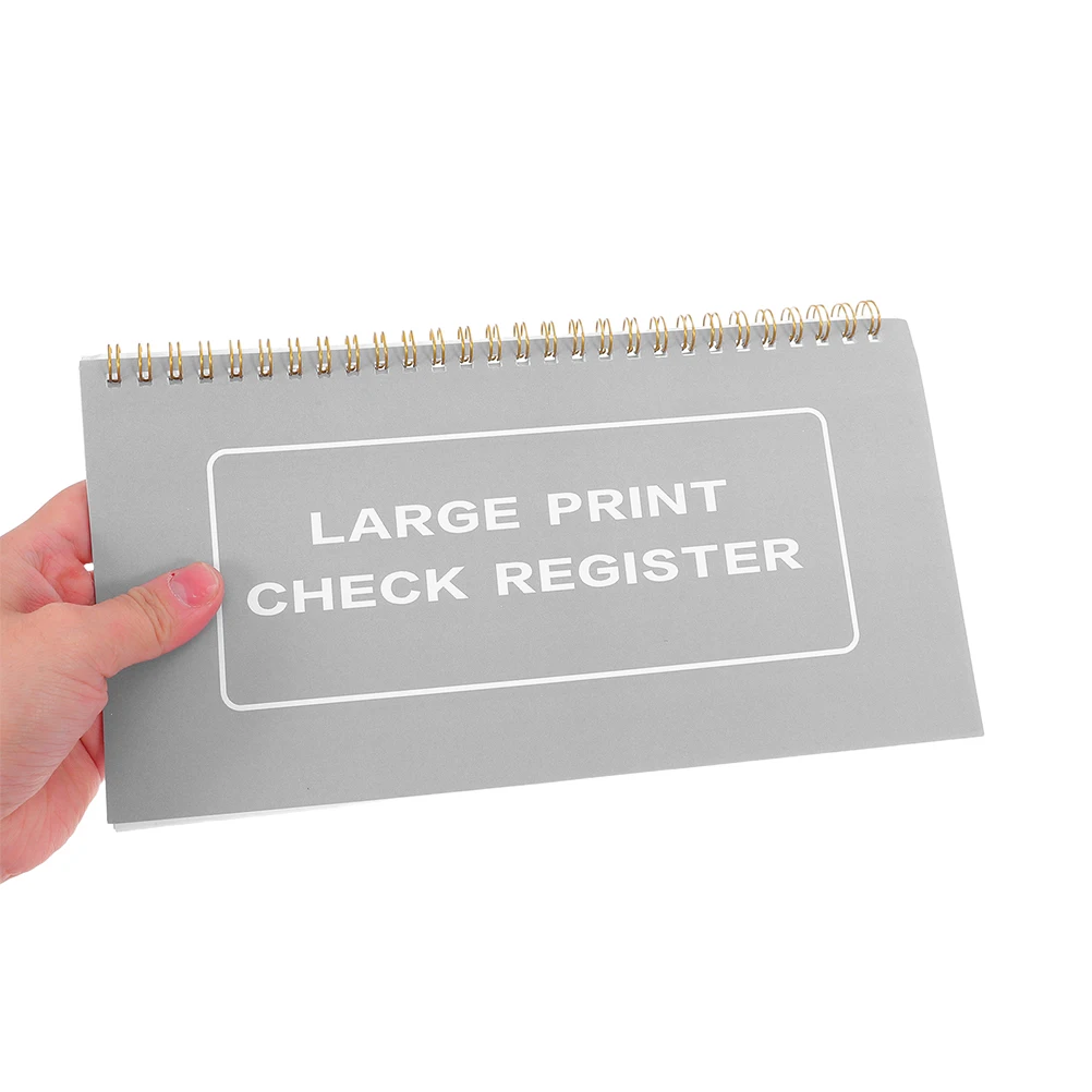 

4Pcs Large Print Check Register High Contrast Date Section Easy Read Portable Personal Finance Check Transaction Register Book