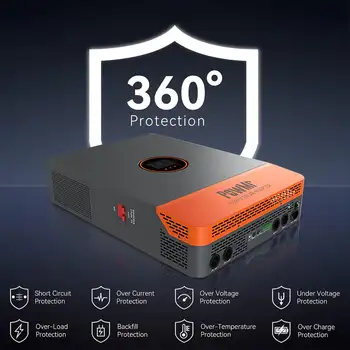 PowMr 10KW Měnič s rozdělenou fází 48V 110V 220V Hybridní solární měnič Duální MPPT Duální výstup pro napájení z sítě s MPPT solární nabíječkou 200A 10 nejlepší prodej Solární invertor 10kW - №5