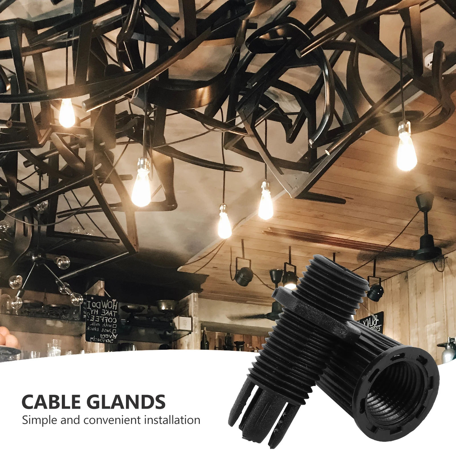 

100Pcs Cable Glands Plastic Strain Relief Connector for Home Decoration Supplies Wiring Hanging Light Thread Cable Locker Cord