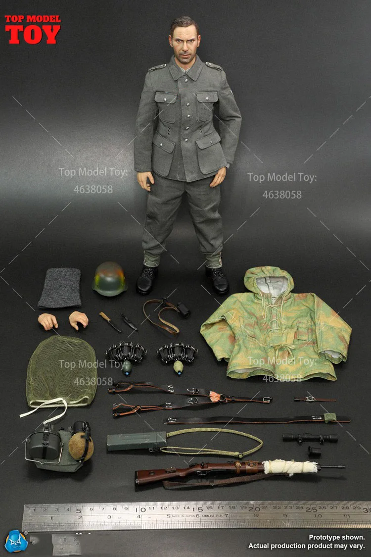 Did d80163 escala 1/6, conjunto de francotirador das forças de defesa alemãs da segunda guerra mundial, boneco de ação de soldado masculino de 12 '', modelo para brinquedos colecionáveis