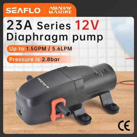 SEAFLO 12V 23A Série 40 PSI Bomba de diafragma de água marinha automática autoescorvante barco elétrico cerveja RV caravana de alta pressão