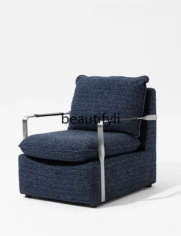 

Wool tweed single sofa armrest master chair removable bag