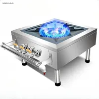 Commercial Korean-style low soup stove. Fierce gas. Short-footed. For gas/natural gas. Single/double burner.