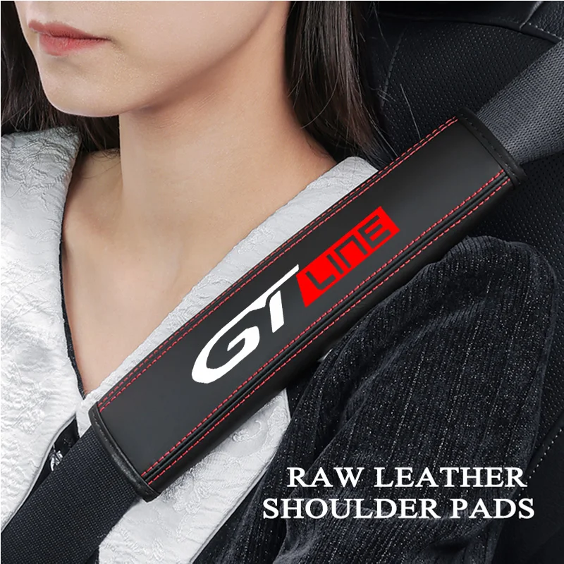 2PCS High Quality Car Seat Belt Protection Shoulder Pad Cover For Peugeot Sport GTi GT- GTline 508 5008 3008 208 car accessories