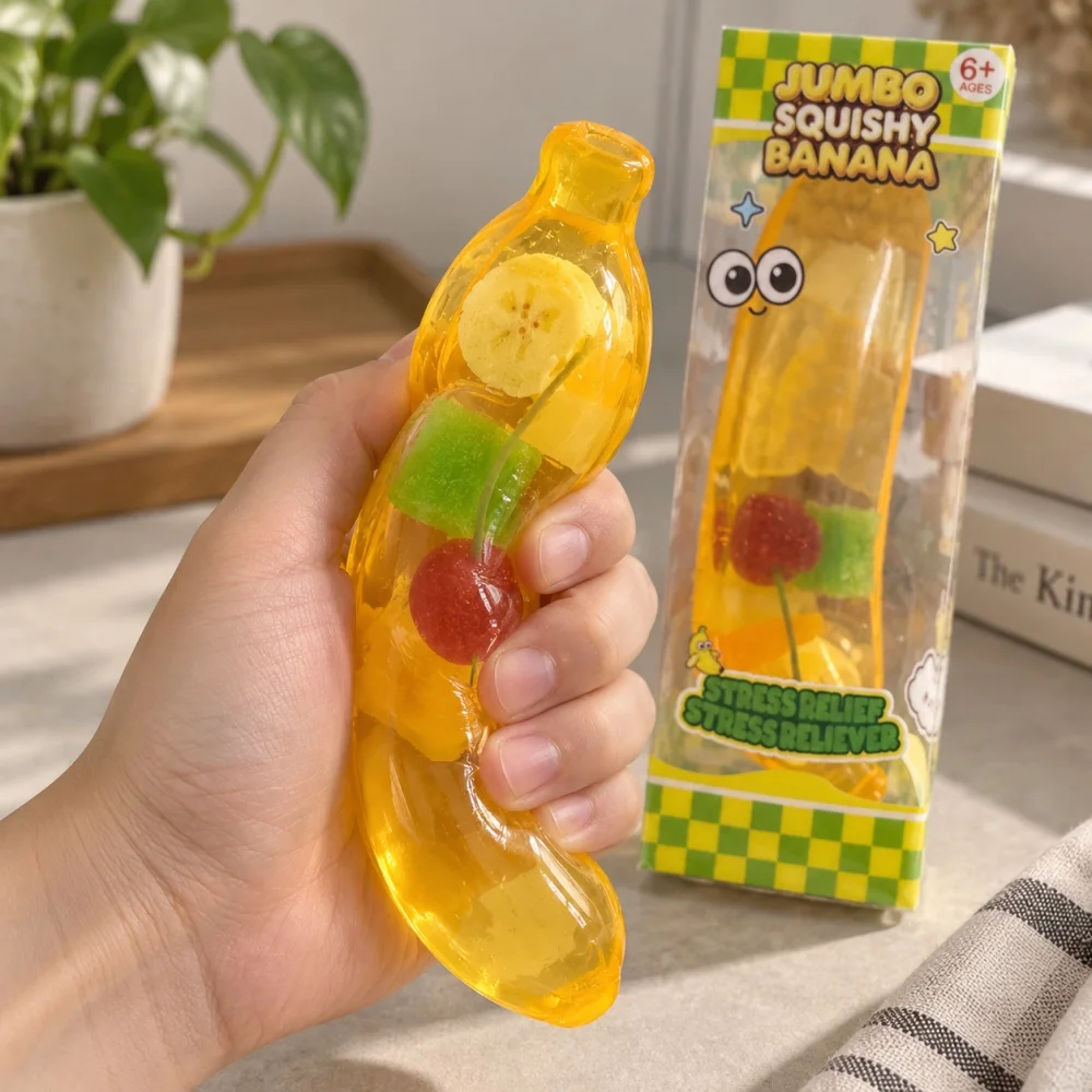 Banana Squishy Toy Party Favors 1Pc Fruit Squeeze Stress Relief Toy Pinata Filler Treasure Box Prize Birthday Party Gift