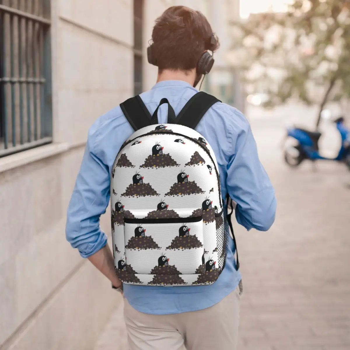 

Mole Happy Krtek Backpack Student BookBag Children School Bag Laptop Shoulder Bags for Men Women